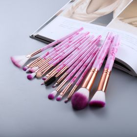 15 Marbled Design Makeup Brushes Set (Option: Rose-Q15pcs)