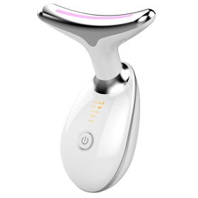 EMS Thermal Neck Lifting And Tighten Massager Electric Microcurrent Wrinkle Remover (Color: White)