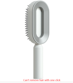Self Cleaning Hair Brush For Women One-key Cleaning Hair Loss Airbag Massage Scalp Comb Anti-Static Hairbrush (Option: Elegant white)